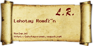 Lehotay Román névjegykártya